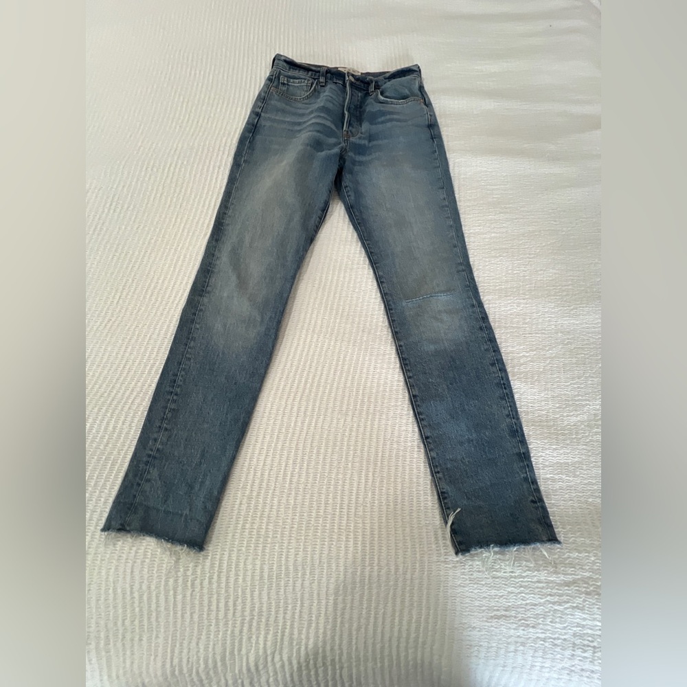 Free People Women’s Classic Straight-Leg Blue Jeans Size 28